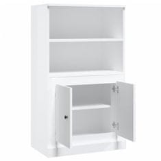 Greatstore Skříň highboard lesklá bílá 60 x 35,5 x 103,5 kompozitní dřevo