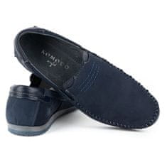 Pánské kožené mokasíny 876 navy blue velikost 49