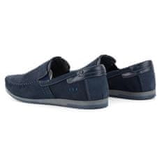 Pánské kožené mokasíny 876 navy blue velikost 49