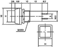 HADEX Tlačítko PBS-12B, OFF-(ON) 1pol.250V/1A modré