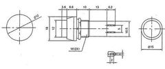 HADEX Vypínač stiskací PBS-11A, OFF-ON 1pol.250V/1A červený