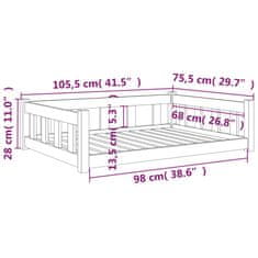 Greatstore Pelíšek pro psy medově hnědý 105,5x75,5x28 cm masivní borovice