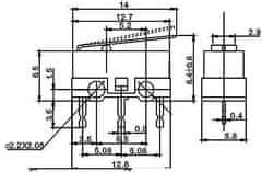 HADEX Mikrospínač MSW-22, ON-ON 1pol.125V/1A s páčkou