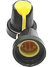 HADEX Přístrojový knoflík 15x17mm, hřídel 6mm černo-žlutý