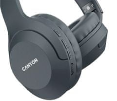 Canyon headset BTHS-3, USB-C, BT V5.1 JL6956, baterie 300mAh až 15h, 20Hz-20KHz, tmavě šedá (antracit)