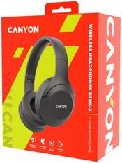 Canyon headset BTHS-3, USB-C, BT V5.1 JL6956, baterie 300mAh až 15h, 20Hz-20KHz, tmavě šedá (antracit)