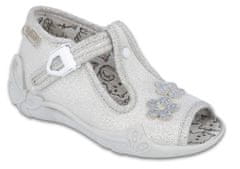 Befado dívčí sandálky PAPI 213P110 stříbrné, kytičky, velikost 18