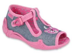 Befado dívčí sandálky PAPI 213P125 růžové, méďa, velikost 22
