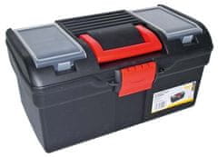 MAGG Plastový kufr na nářadí 394 x 215 x 195 mm, s 1 přihrádkou a 2 zásobníky - PP163