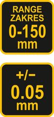 Vorel Měřítko posuvné 150 x 0,05 mm