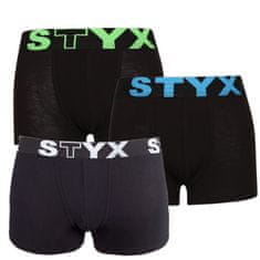 Styx 3PACK dětské boxerky sportovní guma černé (3GJ96012) - velikost 9-11 let