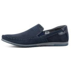 Pánské kožené mokasíny 876 navy blue velikost 49