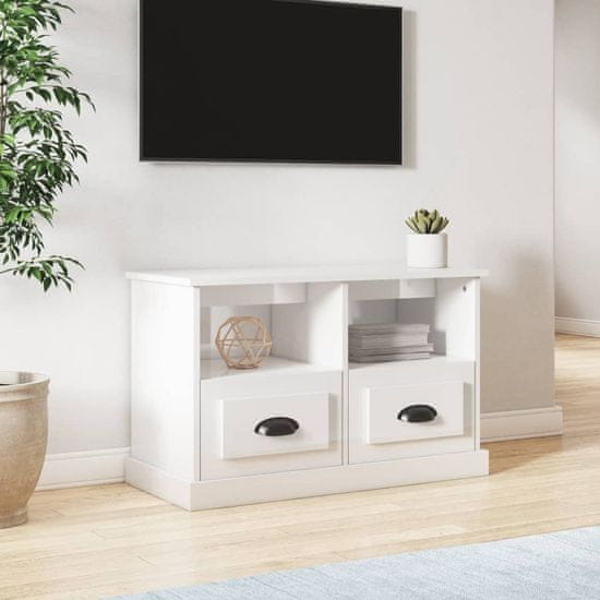 Vidaxl TV skříňka bílá s vysokým leskem 80x35x50 cm kompozitní dřevo