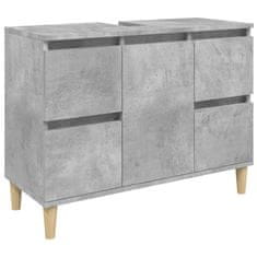 Vidaxl 3dílný set koupelnového nábytku betonově šedý kompozitní dřevo