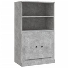 Greatstore Skříň highboard betonově šedá 60x35,5x103,5 cm kompozitní dřevo