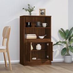 Greatstore Skříň highboard hnědý dub 60 x 35,5 x 103,5 kompozitní dřevo