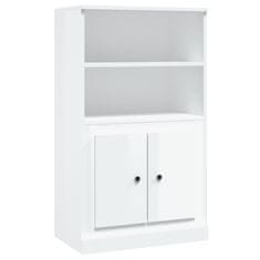 Greatstore Skříň highboard lesklá bílá 60 x 35,5 x 103,5 kompozitní dřevo