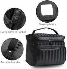 INNA Toaletní taška Make Up Bag Make Up Bag Toaletní taška Cestovní taška Travelcosmetic s rukojetí Kosmetické pouzdro v černá barvě