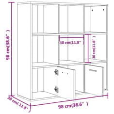 Vidaxl Knihovna dub sonoma 98 x 30 x 98 cm dřevotříska