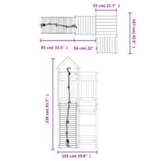 Vidaxl Hrací věž s lezeckou stěnou masivní borové dřevo