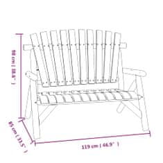 Greatstore 2místná zahradní lavice 119 x 85 x 98 cm masivní smrkové dřevo