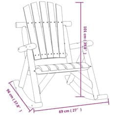 Vidaxl Zahradní houpací křeslo 69 x 96 x 101 cm masivní smrkové dřevo
