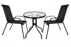 Gardlov 23461 Balkonový set stůl + 2 židle černý