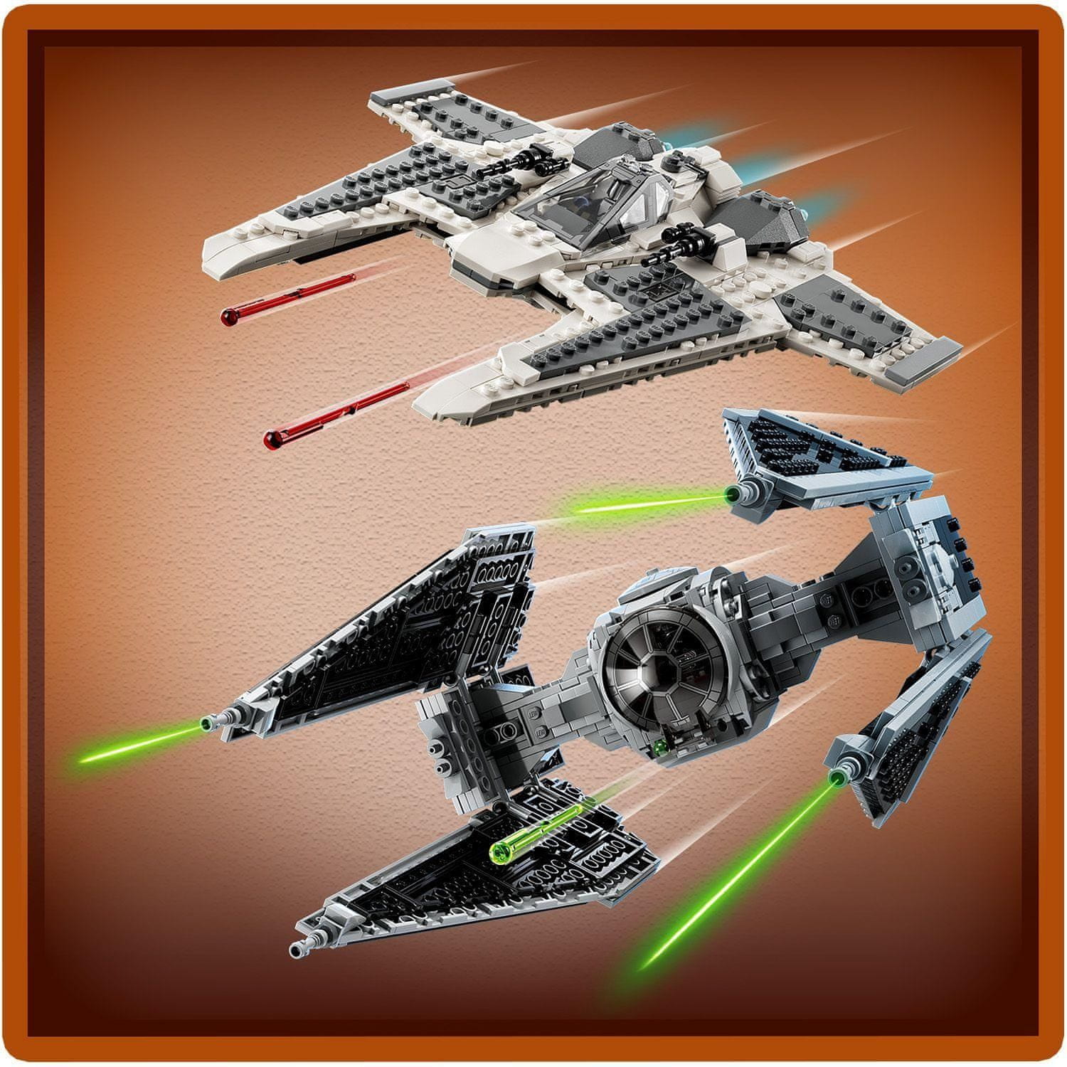 LEGO Star Wars 75348 Mandalorianská stíhačka třídy Fang proti TIE Interceptoru