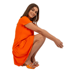 RUE PARIS Dámské šaty s volánem RUE PARIS oranžové WN-SK-648.07_398378 S