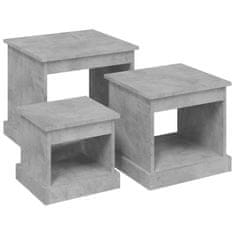 Greatstore Hnízdové stolky 3 ks betonově šedé kompozitní dřevo