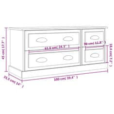 Vidaxl TV skříňka šedá sonoma 100 x 35,5 x 45 cm kompozitní dřevo