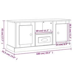 Vidaxl TV skříňka hnědý dub 100 x 35,5 x 45 cm kompozitní dřevo