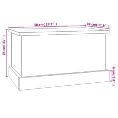 Vidaxl Úložný box kouřový dub 50 x 30 x 28 cm kompozitní dřevo