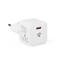 Nedis síťová nabíječka USB-C, 20W, 3A, PD Power Delivery, bílá (WCMPD20W100WT)