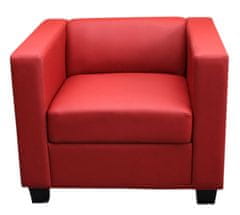 MCW Křeslo Lounge chair Lille ~ imitace kůže, červené