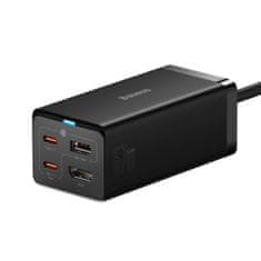 BASEUS GaN5 Pro rychlonabíjecí stolní adaptér 2x USB-C + USB-A + HDMI 67W 1.5m kabel CCGP110201, černá