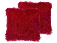 Beliani Sada 2 polštářů 45 x 45 cm tmavě červená CIDE