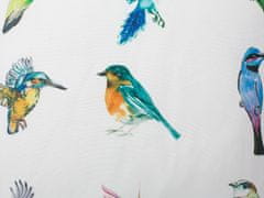 Beliani Sada 2 polštářů motiv ptáka s třásněmi různobarevných 45 x 45 cm MALLOW