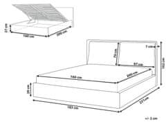 Beliani Sametová postel s úložným prostorem 160 x 200 cm zelená BAJONNA