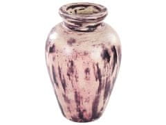 Beliani Terakotová dekorativní váza 34 cm fialová/béžová AMATHUS