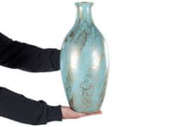 Beliani Terakotová dekorativní váza 45 cm modrá/zlatá DIKAJA