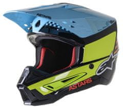 Alpinestars přilba S-M5 SPEED, ALPINESTARS (černá/žlutá fluo/světlá modrá lesklá) (Velikost: XS) 8304822-1577