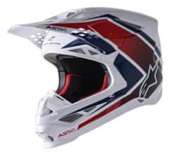 Alpinestars přilba SUPERTECH S-M10 CARBON META2, ALPINESTARS (bílá/červená/modrá lesklá) (Velikost: XL) 8300222-2378