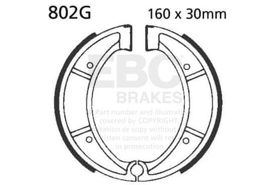 EBC BRZDOVÉ ČELISTI S DRÁŽKAMI 802G