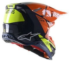 Alpinestars přilba SUPERTECH S-M8 FACTORY, ALPINESTARS (tmavá modrá/oranžová/žlutá fluo lesklá) 2023 (Velikost: XS) 8302222-7445