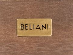 Beliani Zahradní konferenční stolek z certifikovaného akátového dřeva 90 x 75 cm tmavý TIMOR II