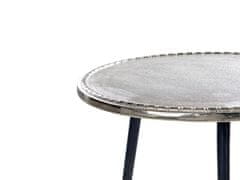 Beliani Boční stolek stříbrný/ černý TELFER