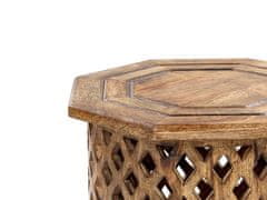 Beliani Boční stolek z mangového dřeva tmavé dřevo KHANPUR