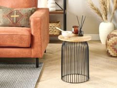 Beliani Boční stolek z mangového dřeva světlý/ černý WILLS