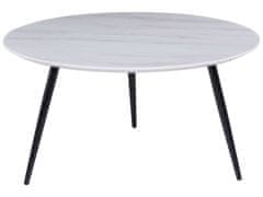 Beliani Konferenční stolek s mramorovým efektem bílý/černý EFFIE